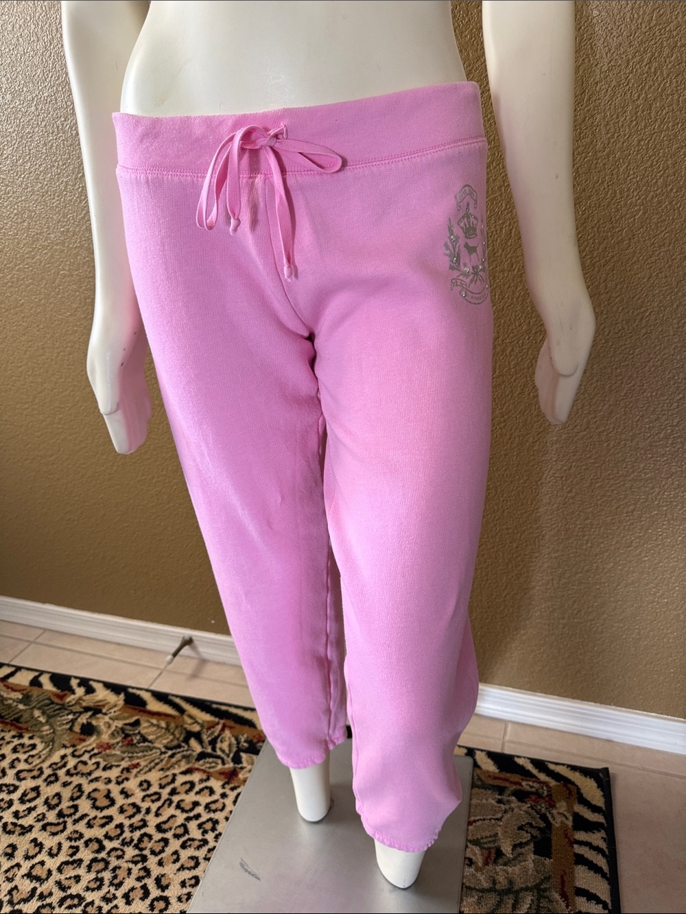 Pink Drawstring Cropped Sweatpants